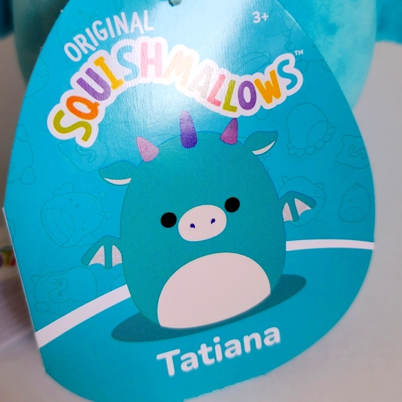 TATIANA 🐉 the Teal Dragon Clip Original Squishmallows by Kelly Toy Clip ☆》NWT《☆ - Picture 3 of 6